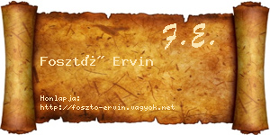 Fosztó Ervin névjegykártya