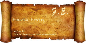 Fosztó Ervin névjegykártya
